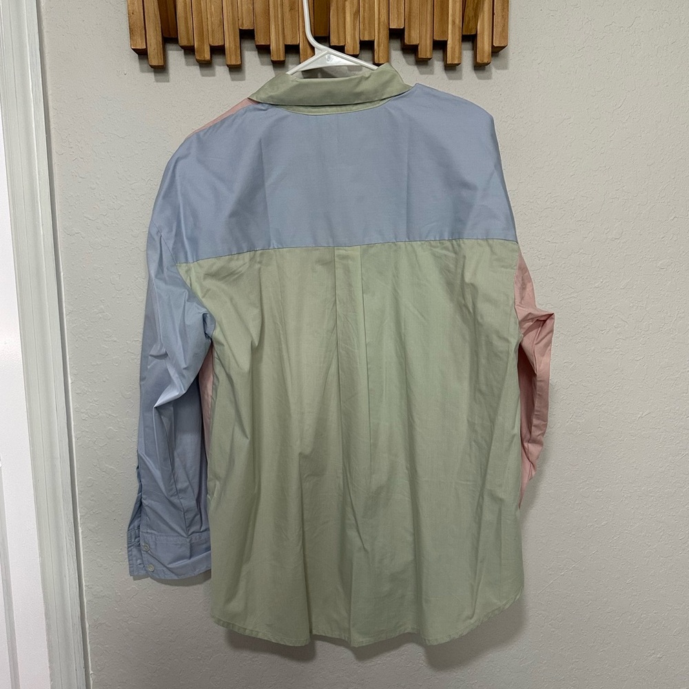 Oversized Color Block Button-Down - Picture 2 of 3